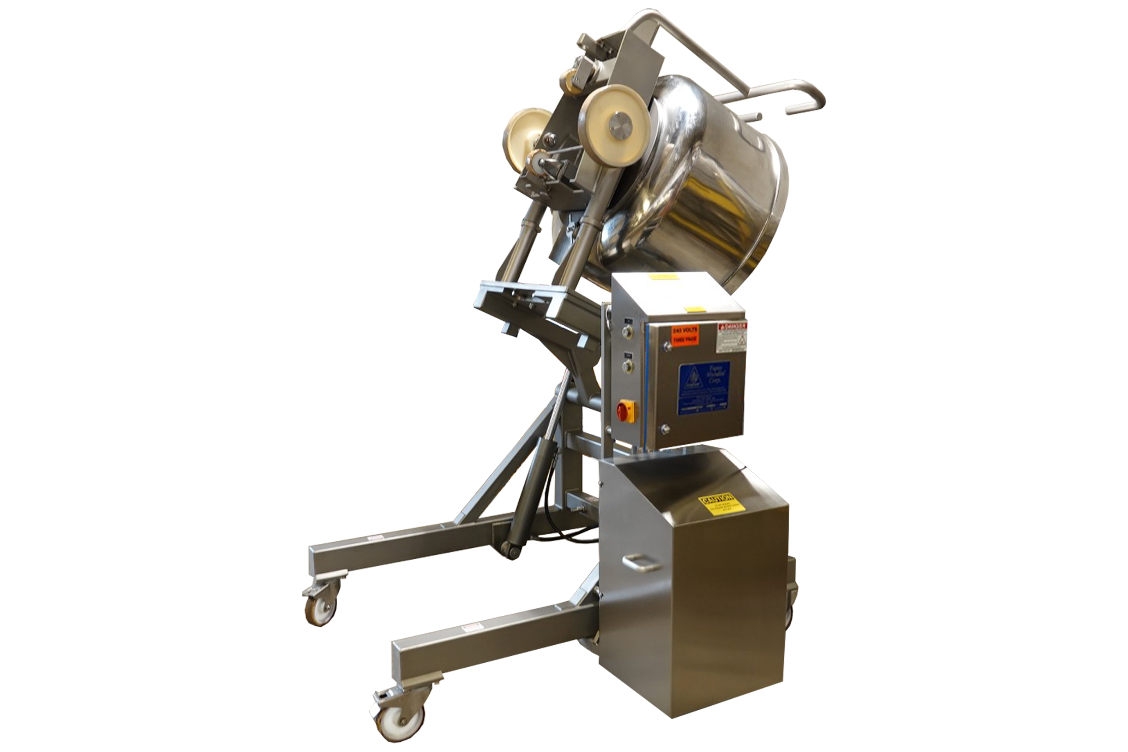 Hydraulic powered bowl tilter