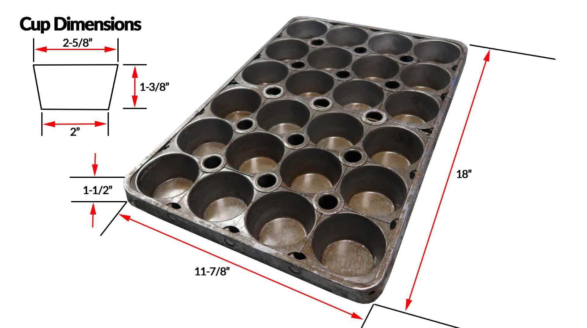 Chicago Metallic 4×6, 24 ON, (1/2 sheet) muffin – cupcake pan