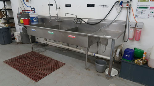 Three Compartment Stainless Steel Sink