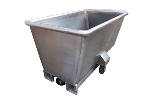 4’ long, stainless steel dough trough, 360 liter
